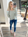 Keep Going Striped Top in Sage