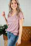 Everything To Me Heathered V-Neck Tee (Multiple Colors) (SALE)