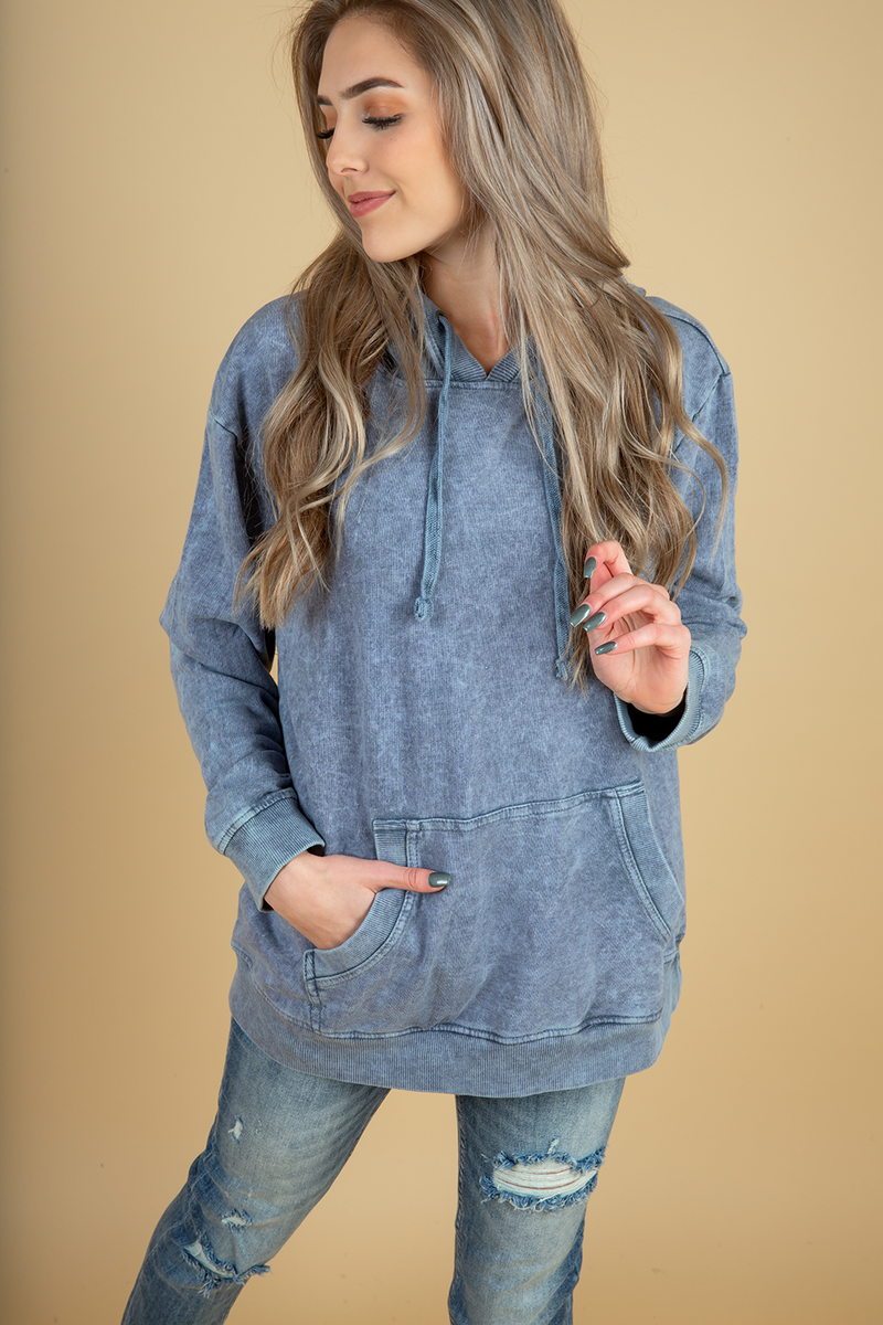 Holding You Back Hoodie in Denim (SALE)