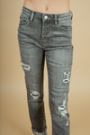 KanCan Coming Around Gray Distressed Straight Jeans (SALE)