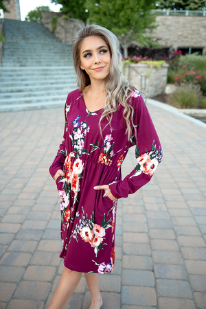 Dusty mauve long sales dress