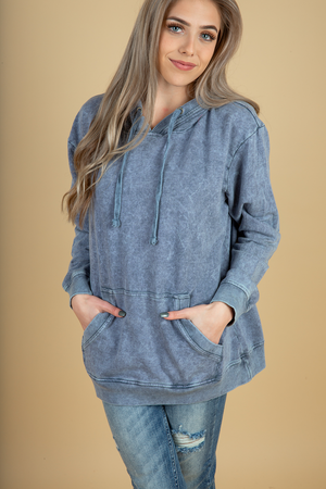 Holding You Back Hoodie in Denim (SALE)
