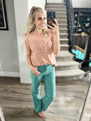 Take A Message Floral Top Top in Pink