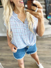 Traveler Plaid Short Sleeve in Blue Peri Plaid