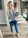 It's My Party Sweater Knit Top in Navy