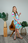 Never Forget Floral Dress in Bright Teal (SALE)