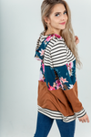 All Tonight Floral Hoodie in Navy and Rust (SALE)