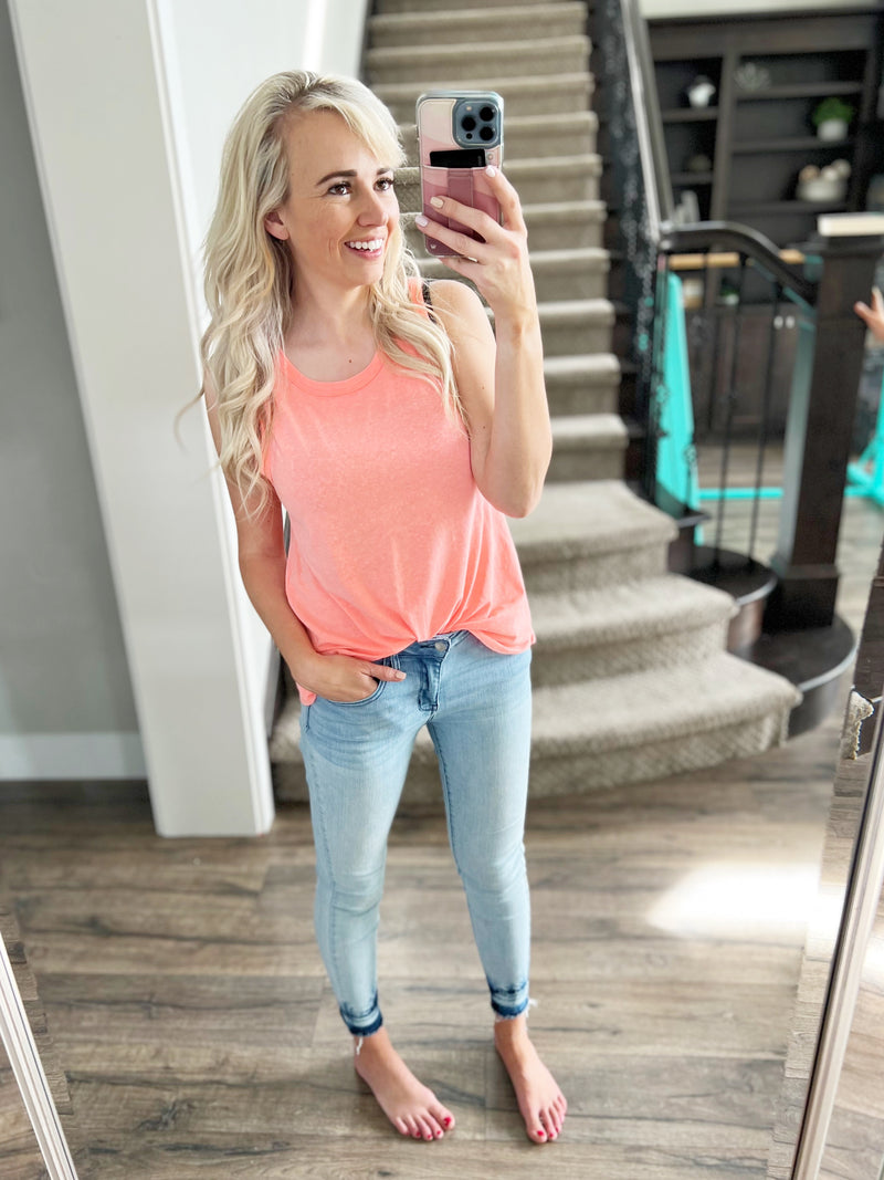 Feeling Good Tank Top in Coral (SALE)