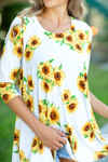 Carry On Sunflower Tunic Top in Ivory (SALE)