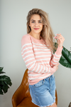 Run Toward It Striped Sweater in Blush
