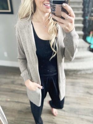 Leading Lady Cardigan in Heather Taupe