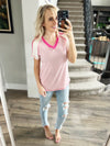 Clarissa's Color Block Top in Mauve