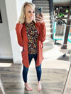True To Yourself Cardigan in Brick