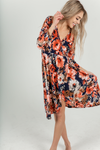 Made for One Floral Wrap Dress in Navy (SALE)