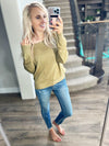 Where You Are Sweater Top in Olive