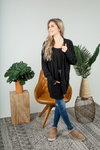 On For Tonight Patterned Knit Cardigan in Black