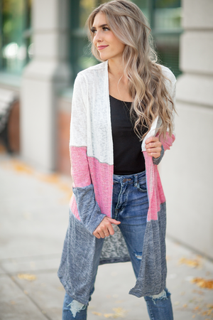 DAILY DEAL My Way Color Block Cardigan