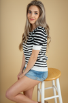 Falling in Deep Sweater Tee in Black and White (SALE)