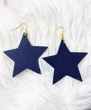 Izzy Star Earrings in Navy