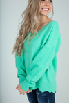One Thing I Need Scalloped Sweater (Multiple Colors) (SALE)