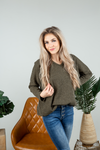 Back to Step One Knit Top in Olive (SALE)