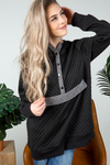 Going Away Quilted Hoodie in Black