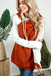 Meet Me Here Double Hoodie in Rust (SALE)