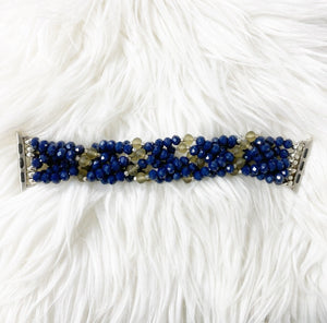 Lovely Day Beaded Apple Watch Band in Navy