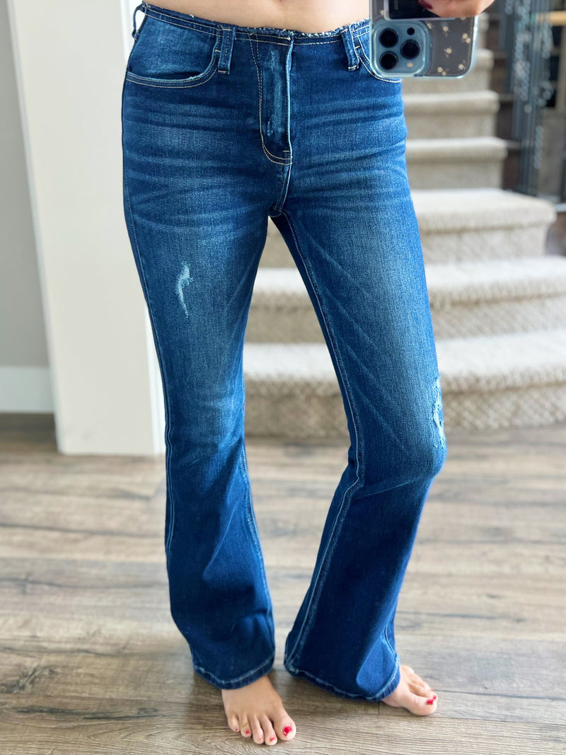 KanCan Play All Day Dark Wash Flare Jeans