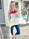 Sail Away Crewneck Sweater in Light Blue and Sunray