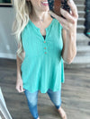 Time to Calm Down Tank Top in Mint (SALE)