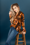 Breathe In Floral Hoodie in Rust