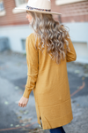 Live Today Button Up Cardigan in Gold