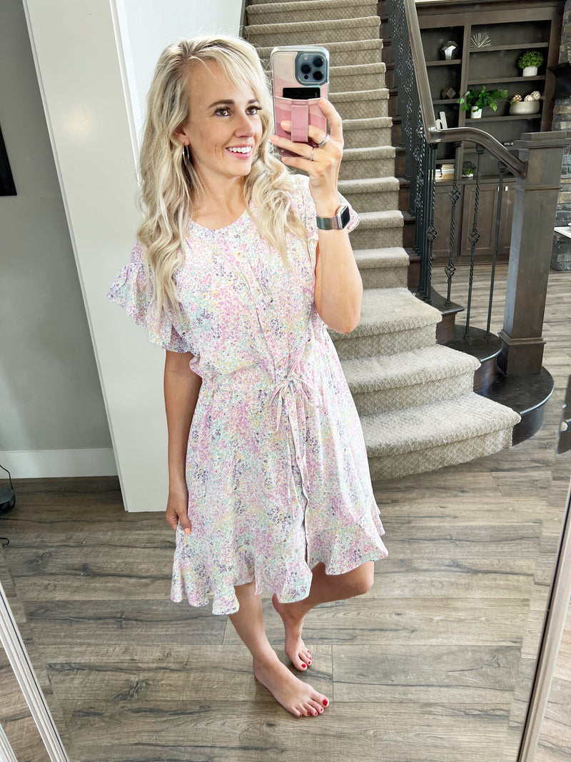 Remember Me Floral Dress in Blush and Lavender