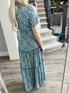 **Market Deal** Floral Maxi Dress in Hunter