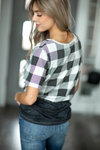 Running Around Buffalo Plaid Top in Black and Ivory (SALE)