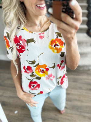 Time to Go Floral Top in Ivory (SALE)