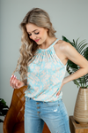Meant To Be Floral Tank Top in Sky Blue