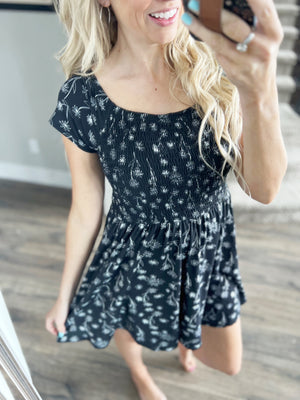 Feeling Pretty Dress in Black Floral