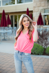 What Did You Learn V-Neck Tee (Neon Colors)