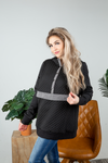 Going Away Quilted Hoodie in Black