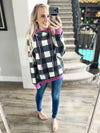 Adore You Buffalo Plaid Hoodie With Violet