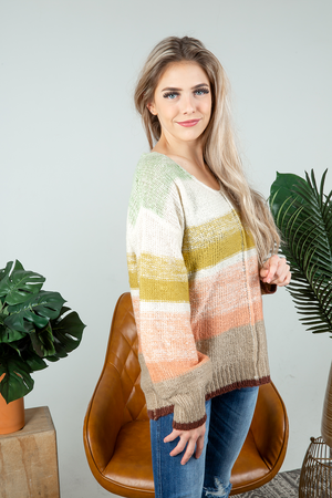 Stop Believing Color Block Top in Mustard, Mauve, and Mint (SALE)