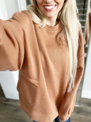 Take Your Place Pullover in Caramel