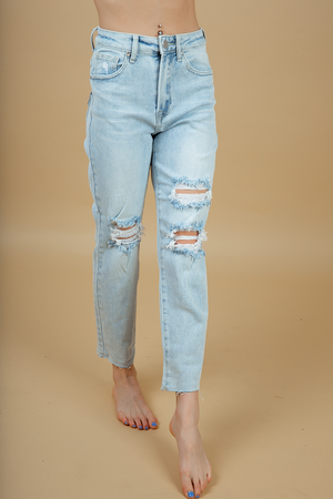 Risen What it Seems Light Wash Distressed Jeans