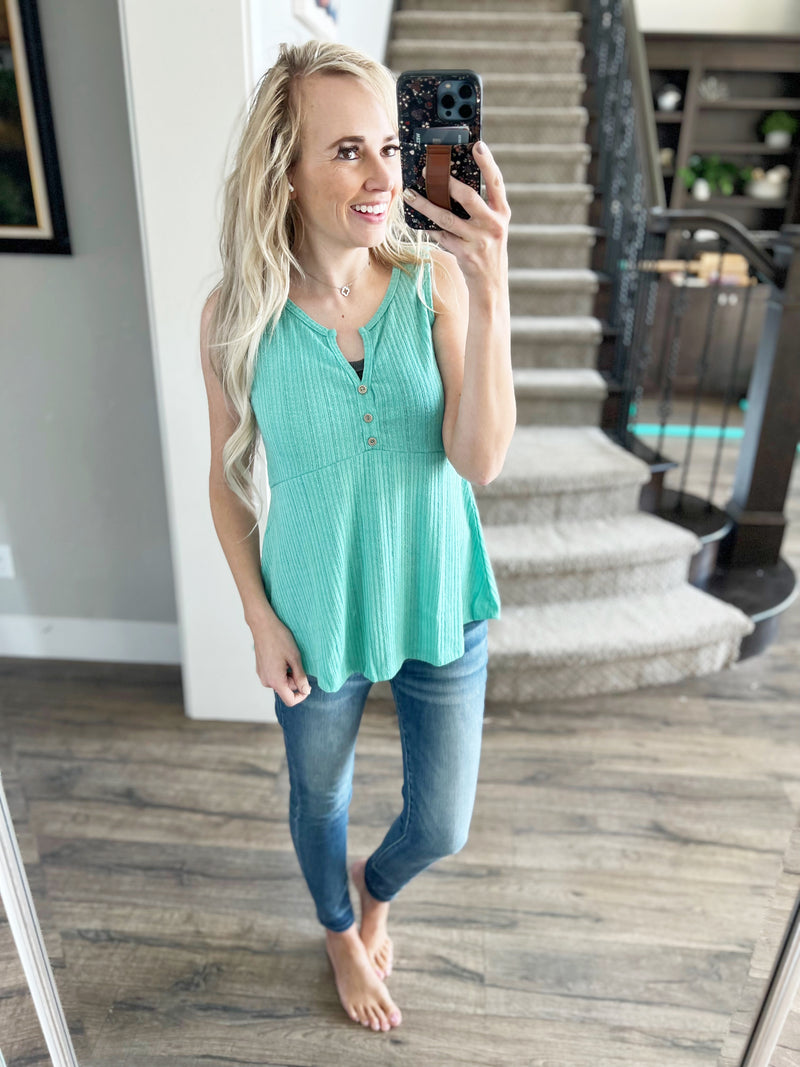 Time to Calm Down Tank Top in Mint (SALE)