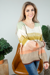 Stop Believing Color Block Top in Mustard, Mauve, and Mint (SALE)