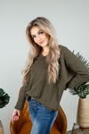 Back to Step One Knit Top in Olive (SALE)