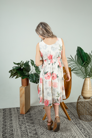 Spinning Around Floral Dress In Cream