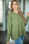Walking Around Hooded Sweater in Olive (SALE)